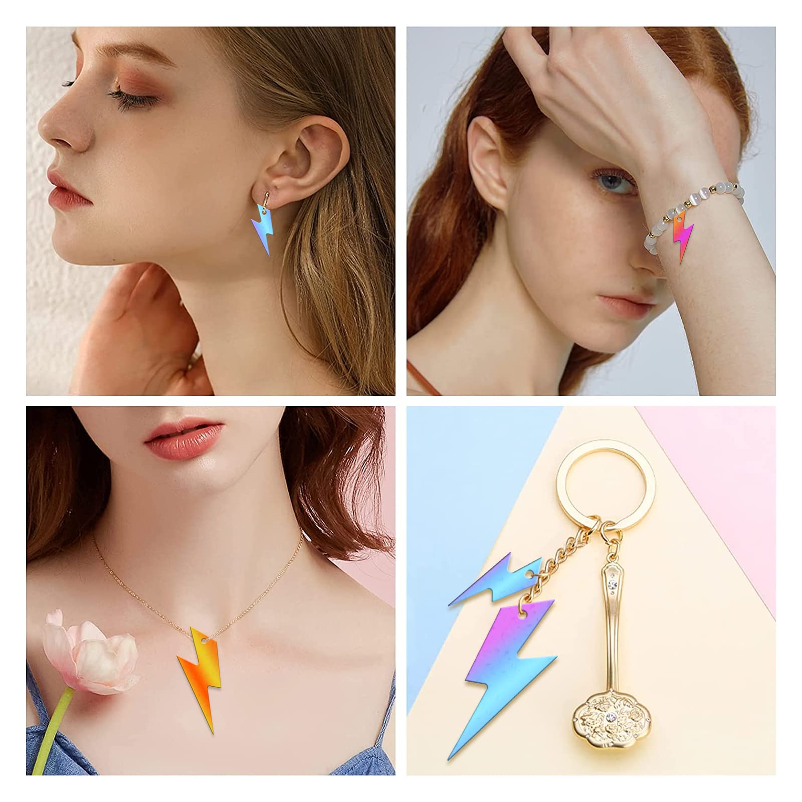 Lightning Bolt Resin Earring Mold - 4 Cavity Silicone Jewelry Molds for DIY Epoxy Resin Casting - Perfect for Making Unique Earrings, Necklace Pendants & Handmade Jewelry Crafts (Great for Gifts, Parties & Creative DIY Projects)