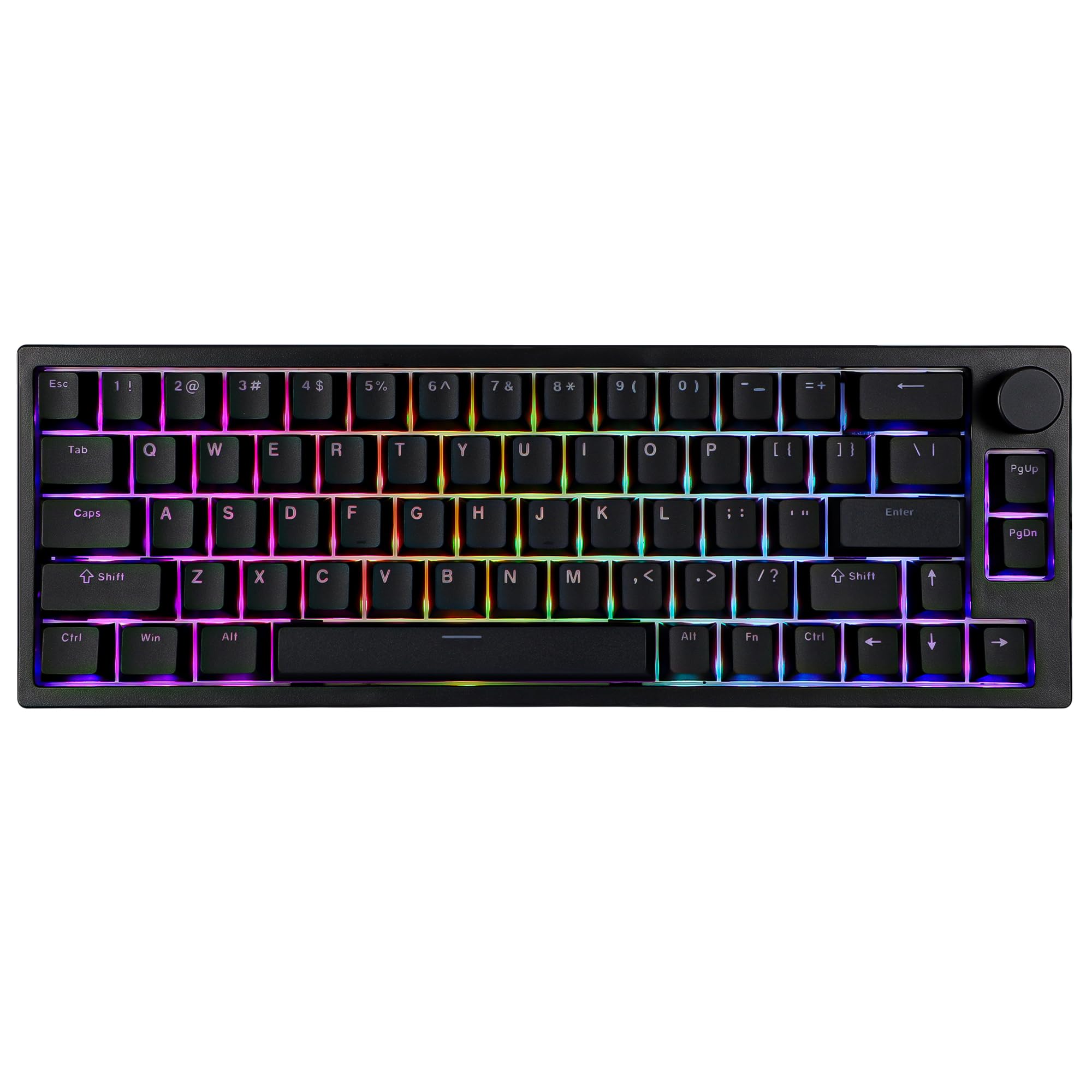 BOYI 66Pro Magnetic Switch 65% Mechanical Gaming Keyboard - Hall Effect, Gasket-Mounted, RGB Backlit, Hot-Swappable, Rapid Trigger, Adjustable Actuation - Wired Compact Keyboard with Volume Knob (Black) for PC, Mac, PS5, Xbox & Esports Gaming
