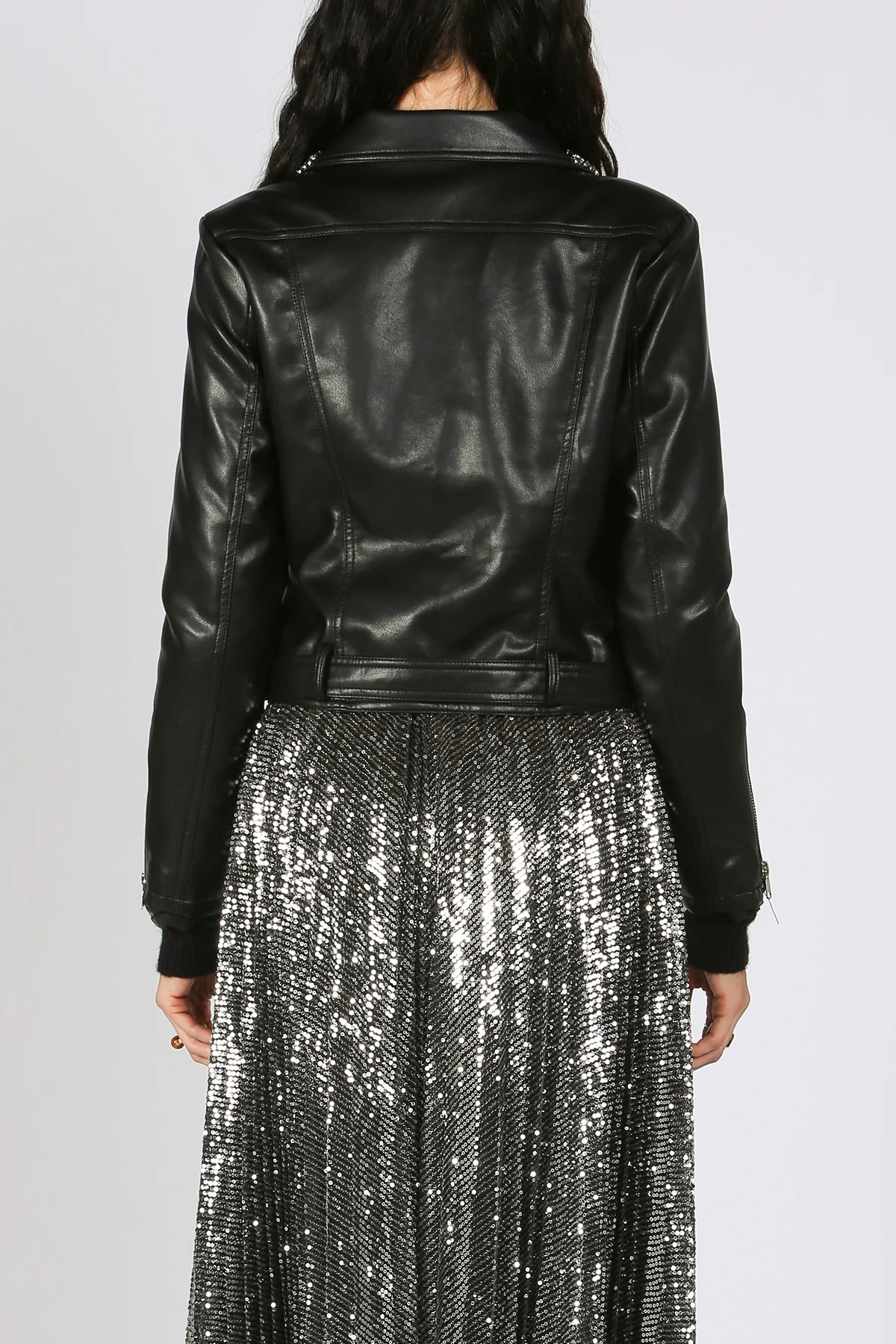 Cropped Moto Jacket for Women - Stylish Biker Jacket with Zipper Details | Perfect for Casual Outfits, Motorcycle Rides & Night Out