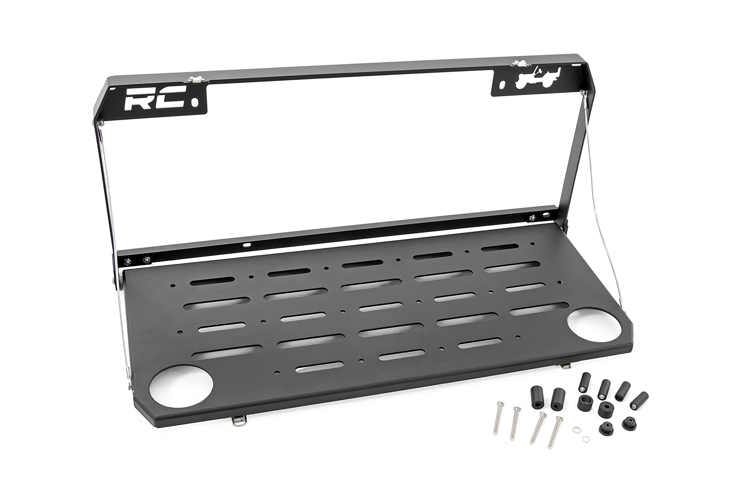 Rough Country Folding Rear Tailgate Table for Jeep Wrangler JL & Unlimited (2018-2024) | Heavy Duty Camping Gear | Perfect for Outdoor Cooking, Picnics & Tailgating