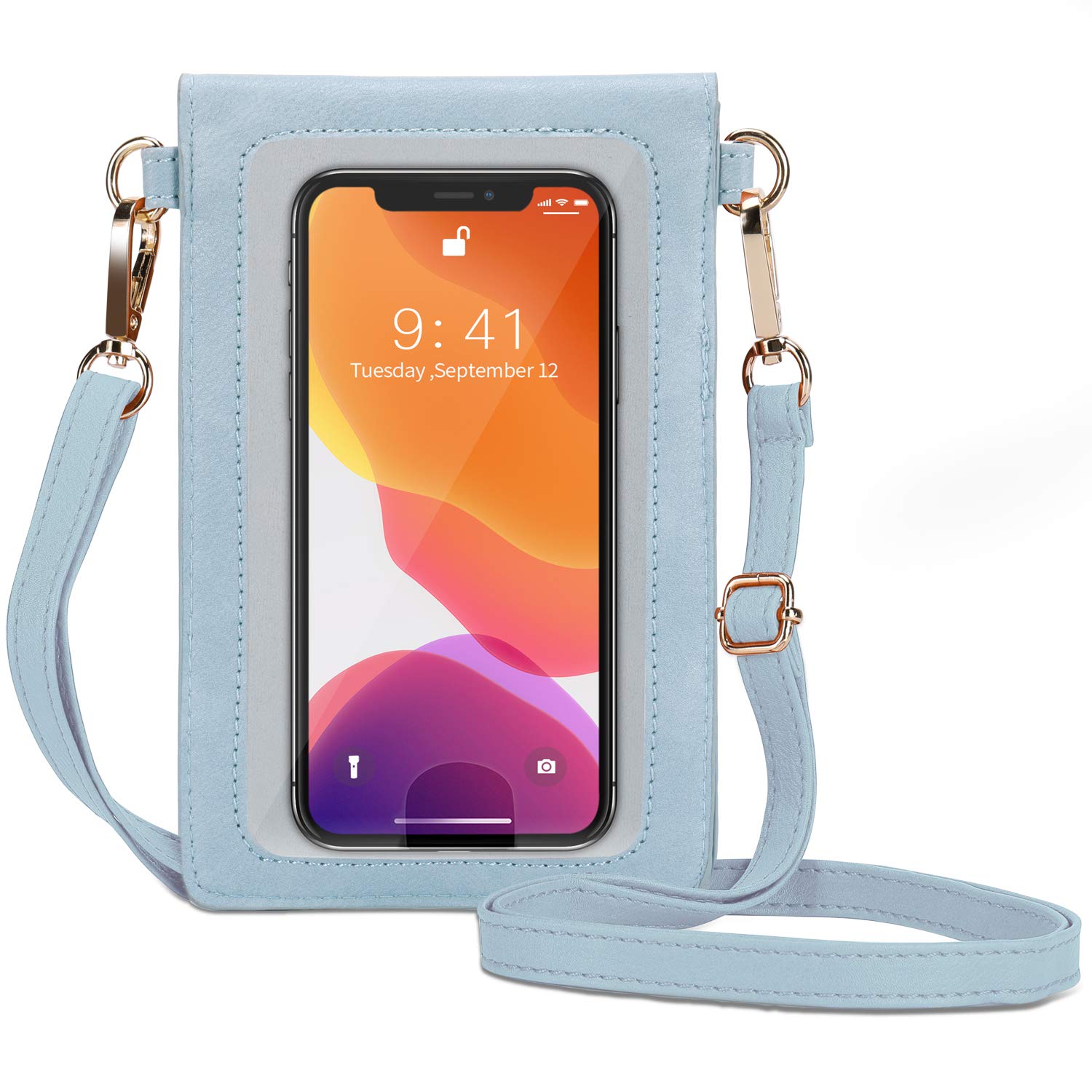 AnsTOP Women's Crossbody Phone Purse - Mini Clear Cell Phone Pouch Bag with Strap, Perfect Gift for Women - Ideal for Shopping, Travel & Daily Use