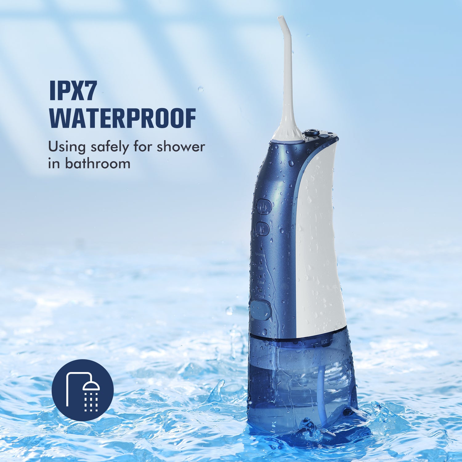 129AD Portable Water Flosser with 8 Jet Tips - Cordless Dental Irrigator for Teeth Cleaning, Braces & Gum Care - Perfect for Travel & Home Use
