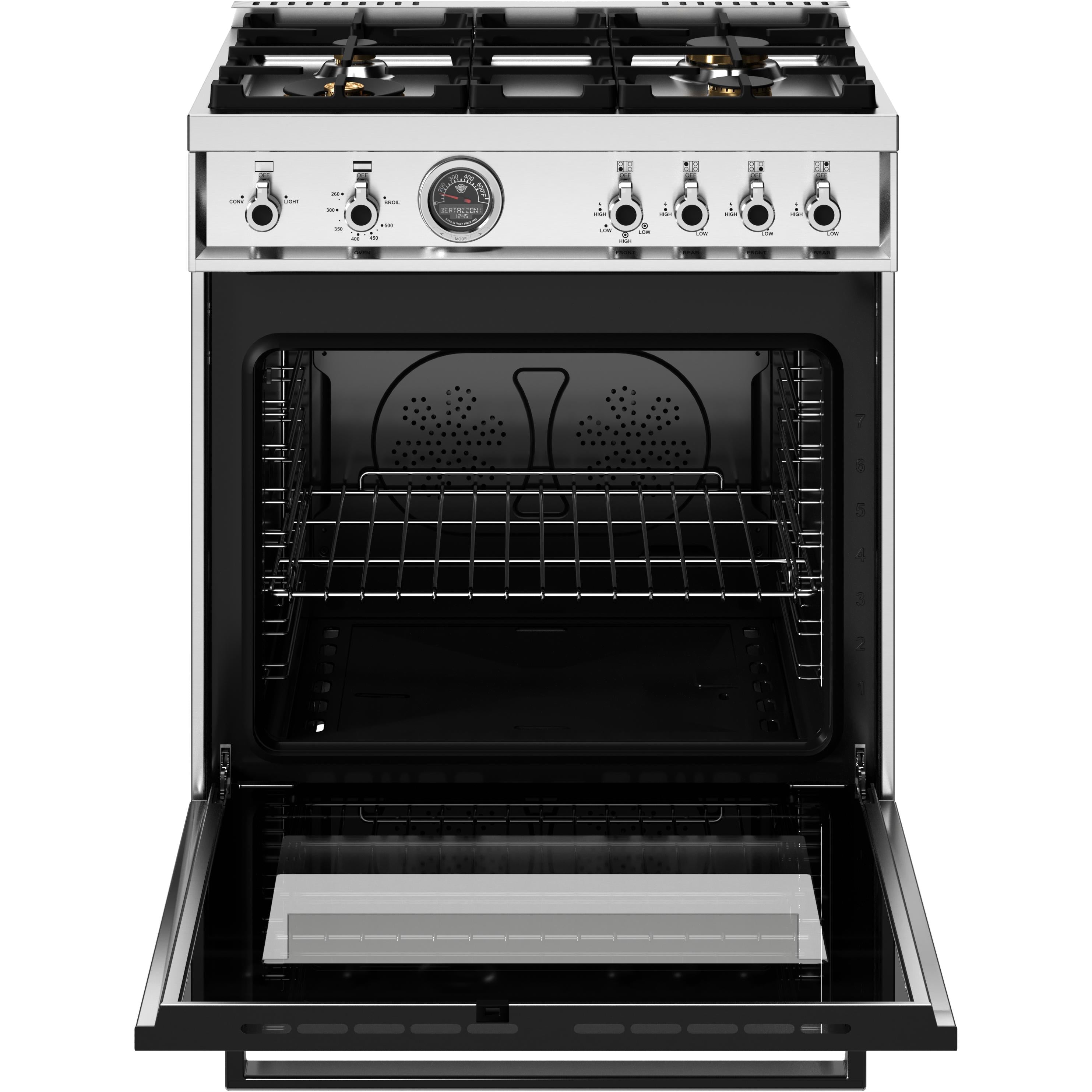 Bertazzoni PRO304BFGMXTLP 30 Inch Freestanding Gas Range - Professional Style with 4 Burners & Oven - Perfect for Home Kitchens & Restaurant Style Cooking