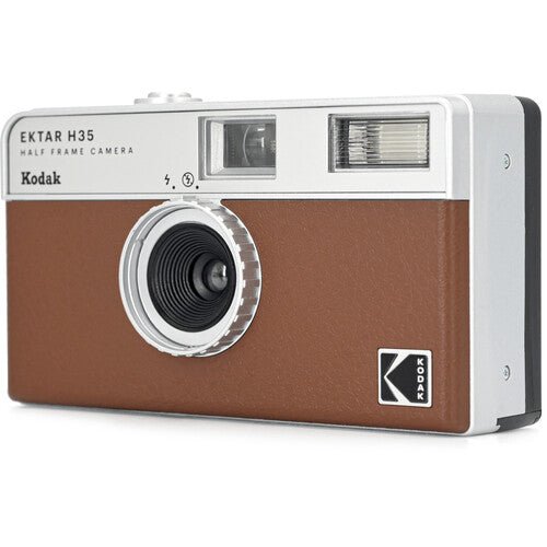Kodak Ektar H35 Half Frame 35mm Film Camera - Vintage Style Reusable 35mm Film Camera with Built-in Flash (Brown) - Perfect for Travel, Street Photography & Retro Film Enthusiasts