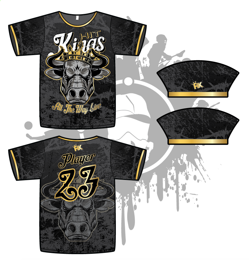 Hit Kings Animal Series Men's Full Dye Baseball Jersey (Bull Design) - Comfortable & Stylish for Baseball Games, Sports Events & Casual Wear