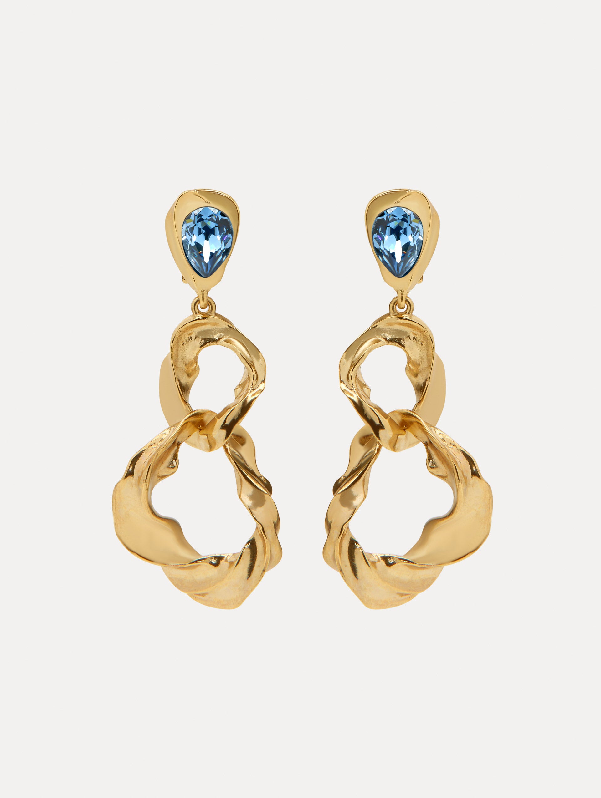 Elegant Baroque Clip-On Earrings for Women - Vintage Textured Dangle Earrings for Parties, Weddings & Special Occasions