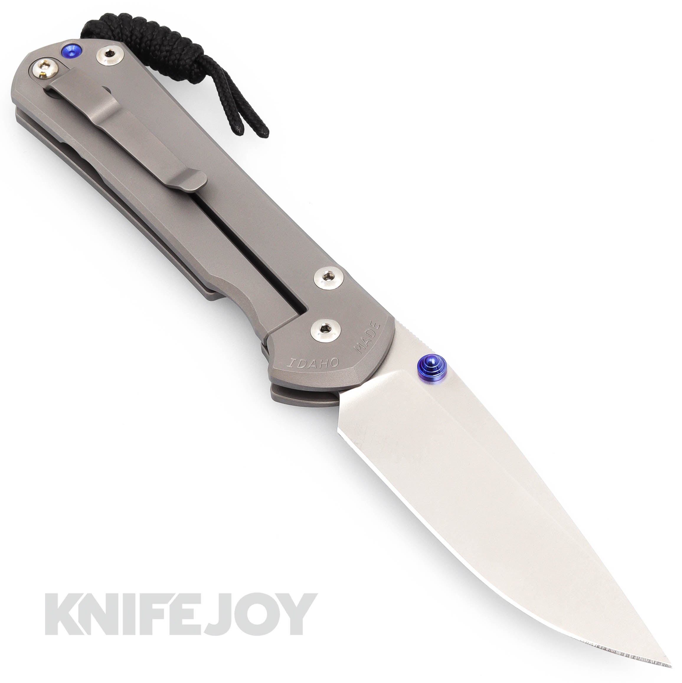 Chris Reeve Knives Large Sebenza 31 Drop Point Folding Knife - Magnacut Steel Blade with Blue Lug & Plain Glass Blasted Titanium Handles | EDC, Outdoor Survival, Camping, Hunting Gear