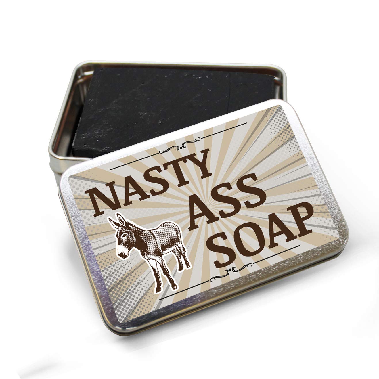 Funny Donkey Design Novelty Bath Soap for Men & Women - Handcrafted Black Soap with Activated Charcoal - Made in USA - Perfect for Gag Gifts, Bathroom Decor & Unique Stocking Stuffers