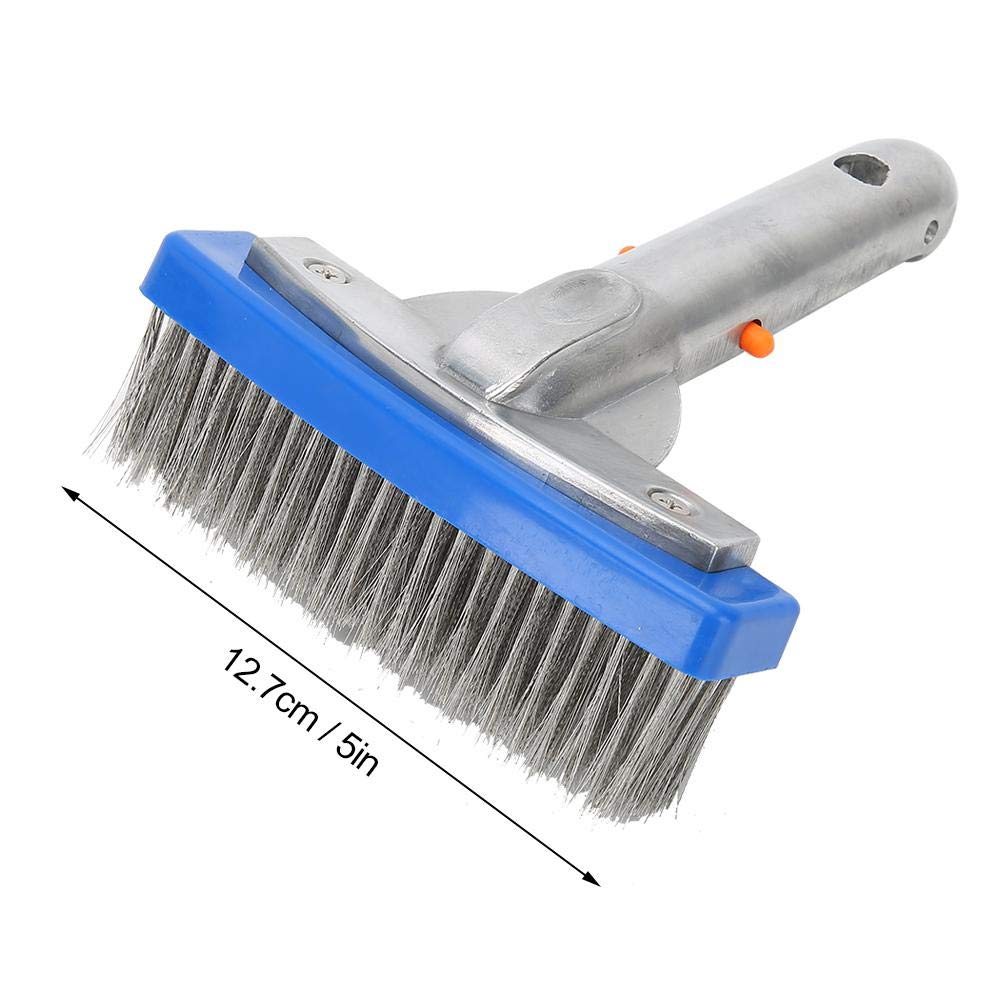 Stainless Steel Pool Brush 5.5 Inch - Heavy Duty Swimming Pool Scrub Brush for Walls & Floors - Perfect for Home Pools, Spas, Ponds, and Fountains - Pool Cleaning Supplies & Equipment