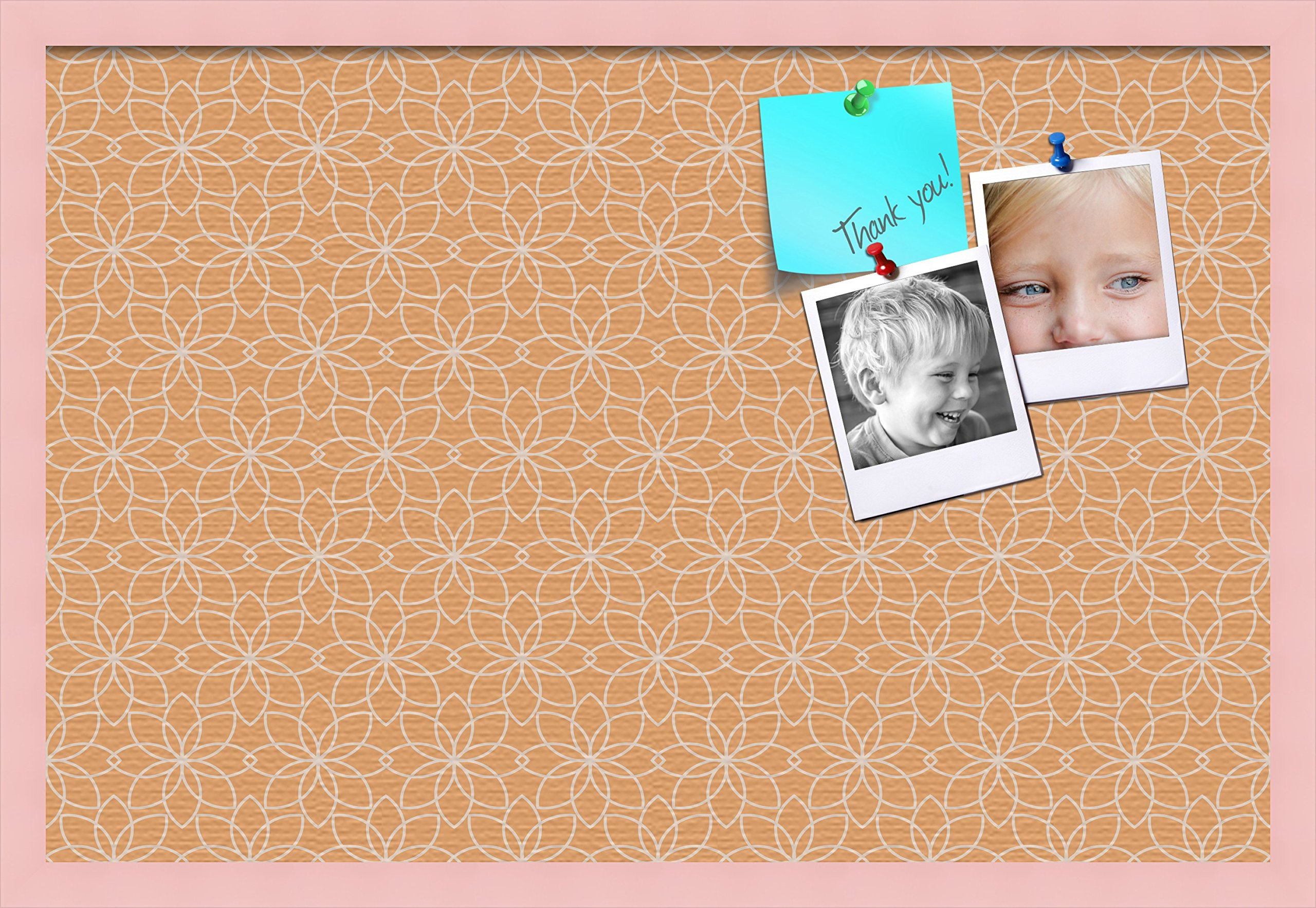 Custom Printed Cork Bulletin Board - 30x20 Inches Canvas Pin Board with Baby Pink Beech Frame | Personalized Office Decor, Home Organization & Gift Idea | PinPix-599