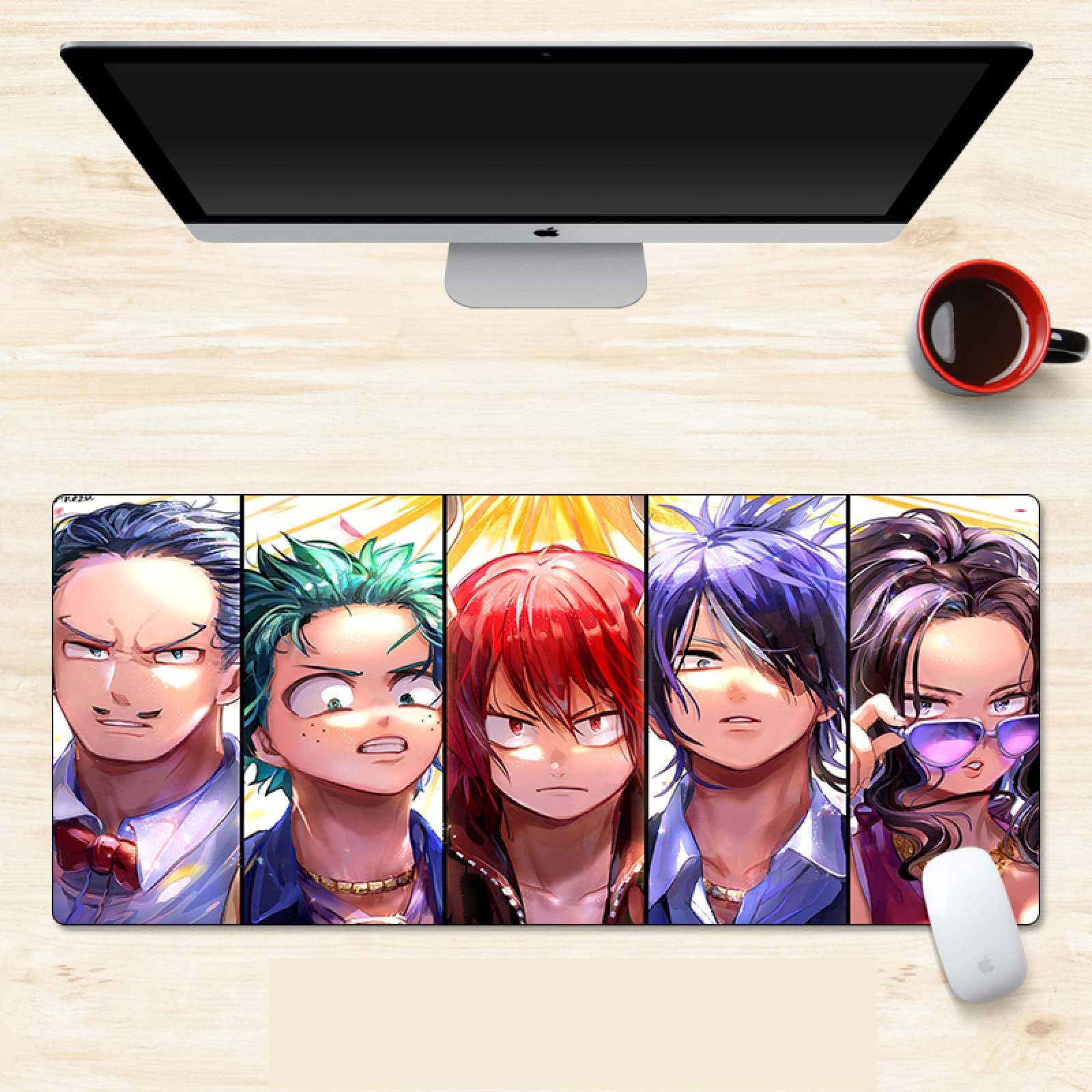 My Hero Academia Anime Gaming Mouse Pad - Extra Large 35.4x15.7in Non-Slip Rubber Base for PC, Laptop & Office (900x400x3mm) - Perfect for Gaming, Work & Anime Fans