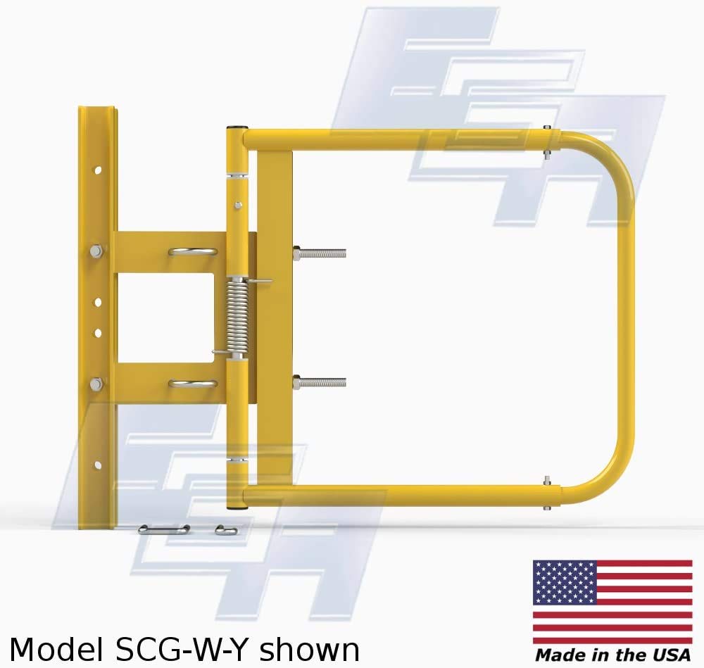 EGA Products Industrial Swing Gate - Heavy Duty Retractable Safety Gate for Warehouses, Adjustable 24