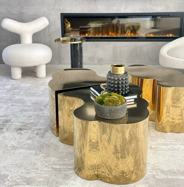 Gold Kate Coffee Table - Modern Living Room Centerpiece for Home Decor & Entertaining