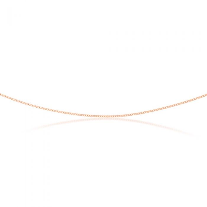 9ct Rose Gold Solid 31 Gauge Curb Chain 46cm - Elegant Jewelry for Women, Perfect for Layering, Gift Giving & Everyday Wear