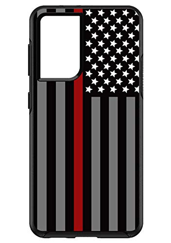 Premium Samsung Galaxy S21 Case (6.2 Inch) - Slim Protective Phone Cover with Thin Red Line US Flag Design - Durable Replacement for OtterBox Symmetry - Show Support for Firefighters & First Responders - Perfect for Everyday Use, Work, and Outdoor Activities
