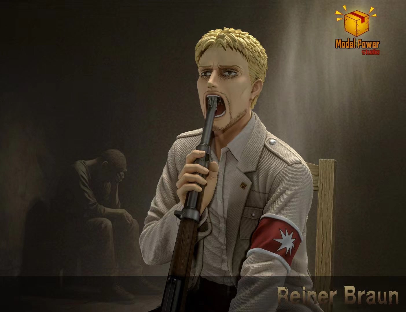 Model Power Studio Reiner Braun Action Figure - Anime Collectible for Attack on Titan Fans | Perfect for Display, Cosplay, and Gift Giving