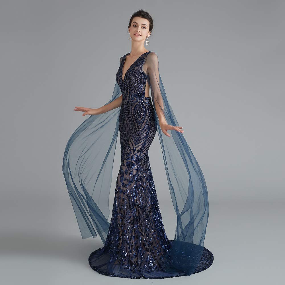 Engerla Sequin Prom Dress - Elegant Silver Mermaid Evening Gown with V-Neck for Bridal Party & Formal Events | Perfect for Homecoming, Pageants, and Red Carpet Occasions