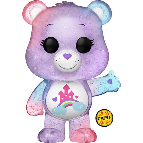 Care Bears 40th Anniversary Pop! Vinyl Figure - Care a Lot Bear Glitter Chase Edition #1205 - Perfect for Collectors, Birthday Gifts & Pop Culture Displays