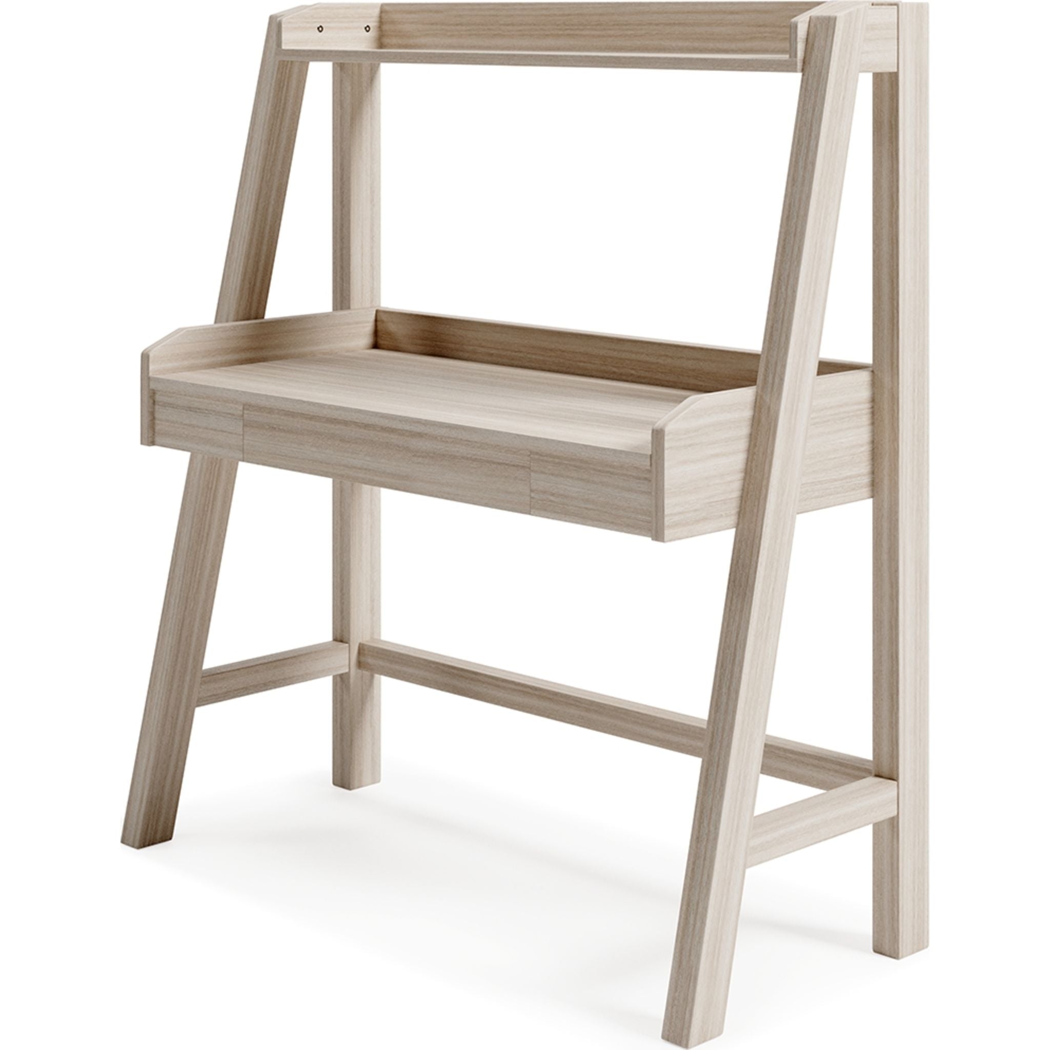 Blariden Wooden Desk and Hutch Set - Natural Finish for Home Office, Study Room, or Dormitory Workspace