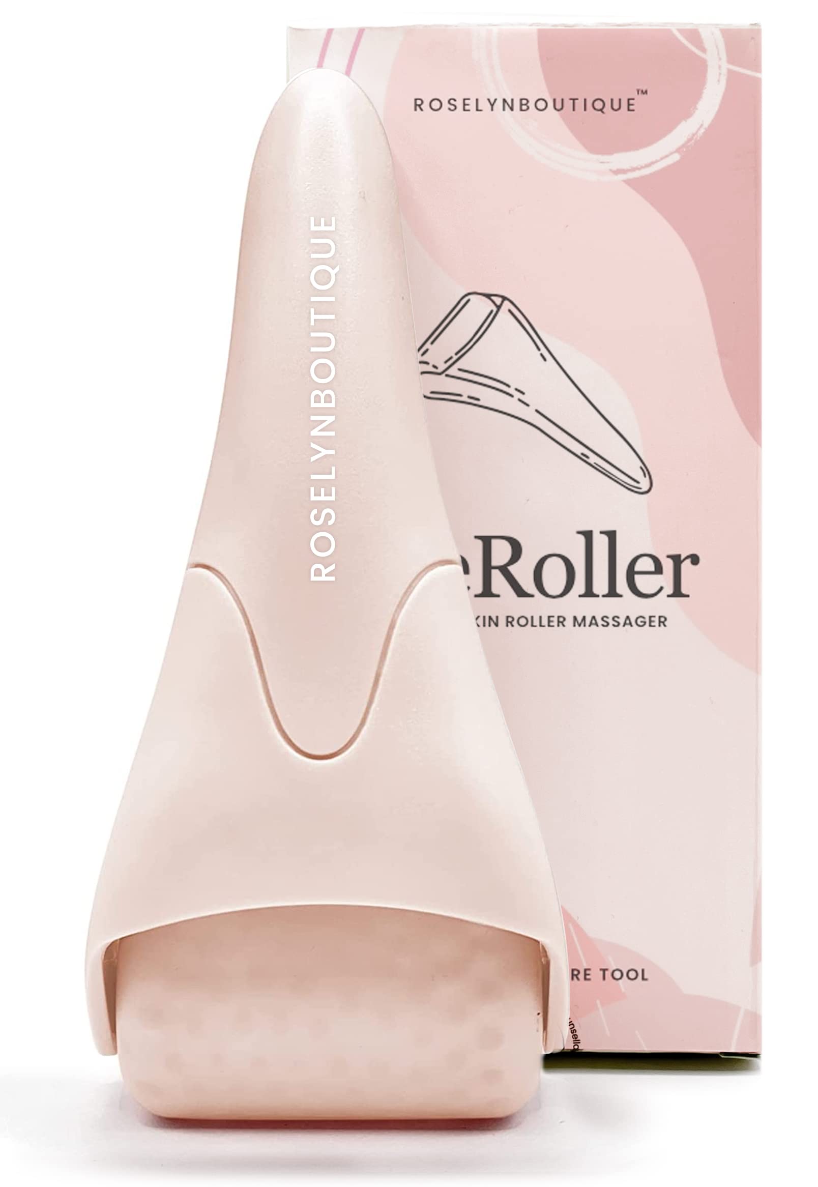 RoselynBoutique Ice Roller for Face Wrinkles & Puffiness Relief - Facial Massager for Skin Care & Self Care Gifts (Beige) - Perfect for Home Spa & Relaxation