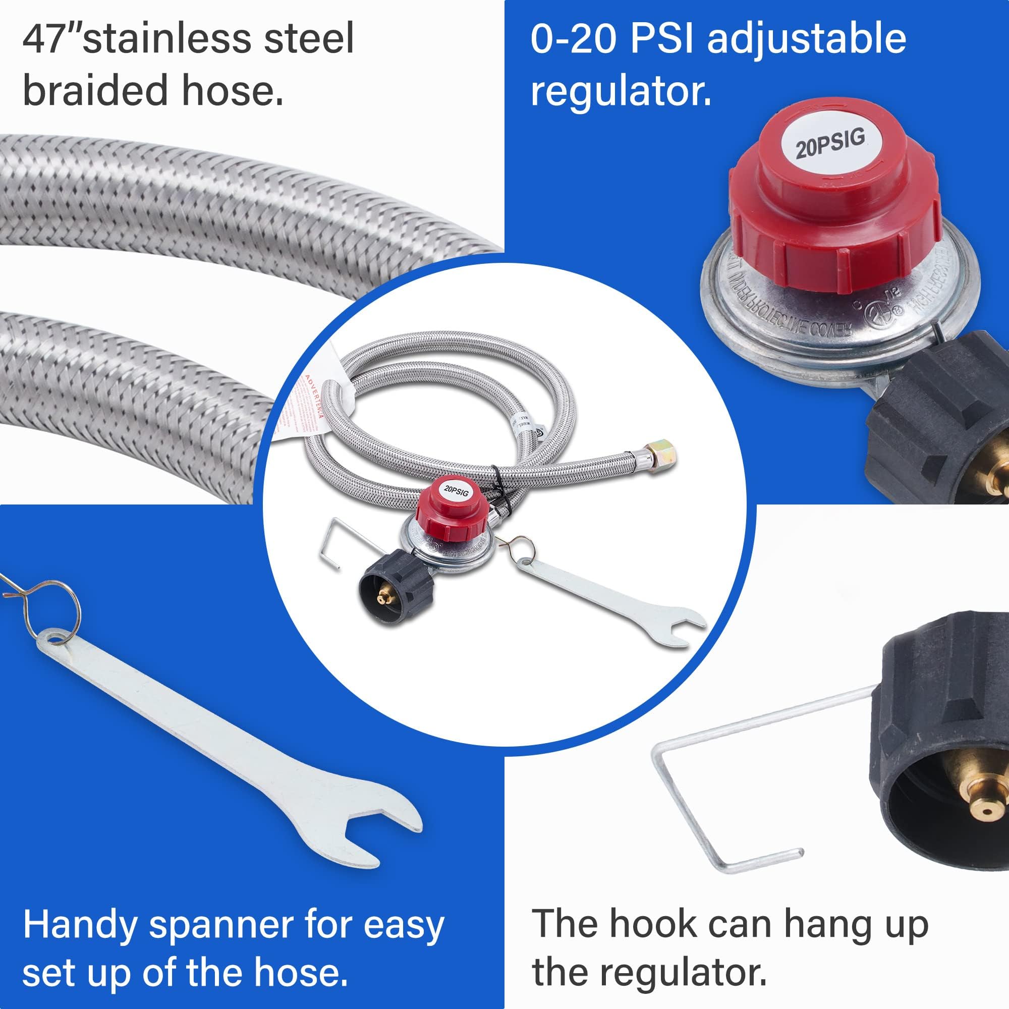 **200,000 BTU Stainless Steel Propane Burner with 41QT Outdoor Wok Set – Heavy Duty 21