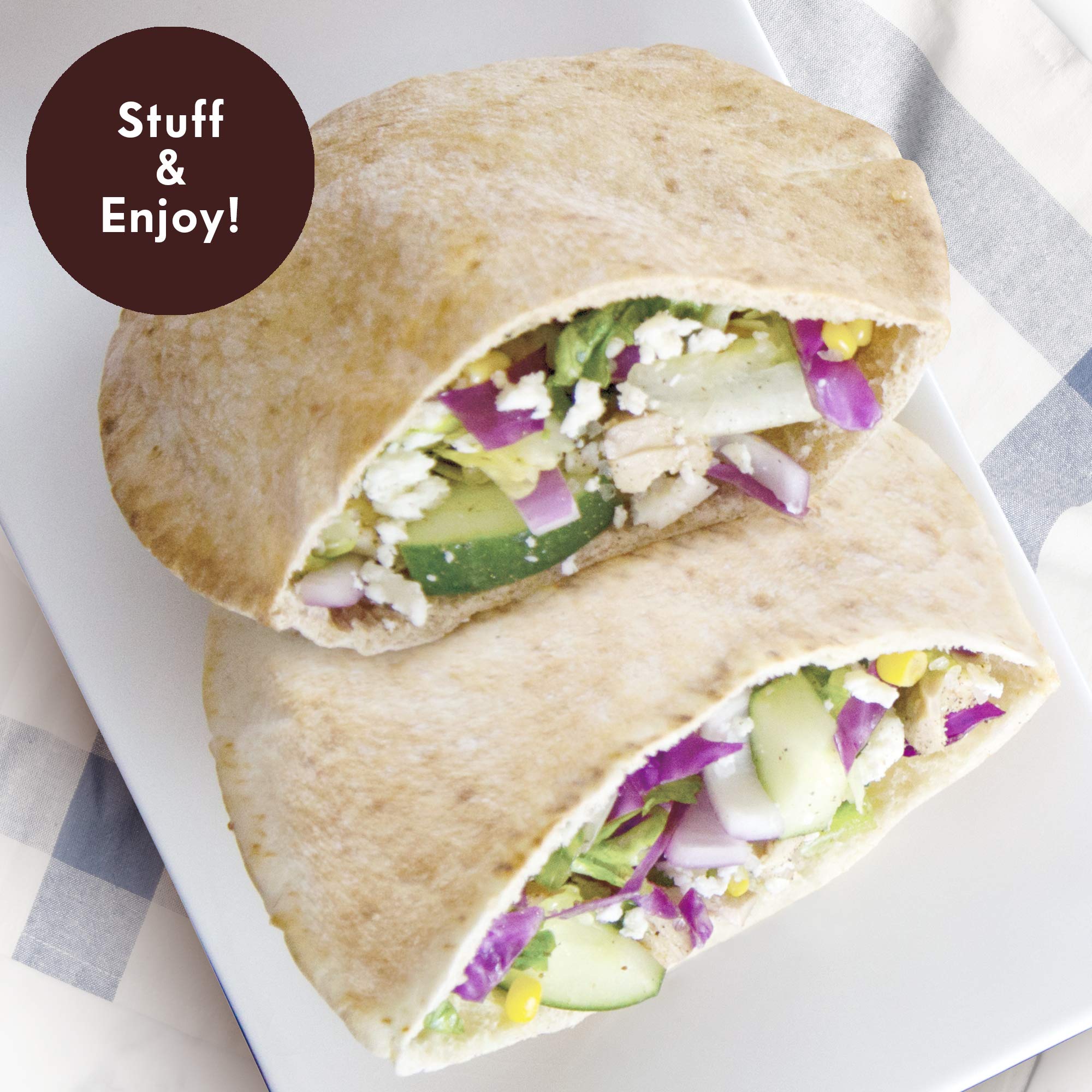 Toufayan Bakeries Whole Wheat Pita Bread - Vegan, Cholesterol Free, Kosher Certified (3 Pack, 18 Pitas) | Perfect for Sandwiches, Wraps & Mediterranean Meals