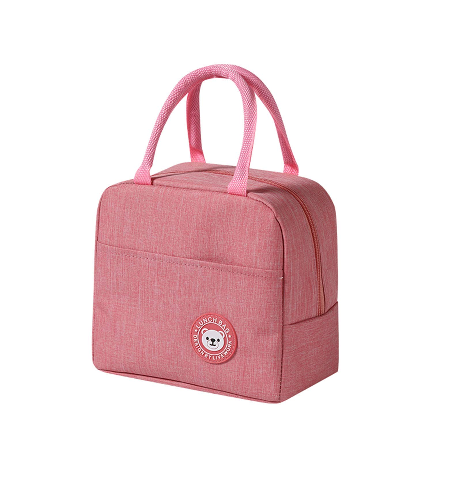 5.5L Insulated Lunch Bag for Women - Portable & Reusable Pink Bear Design Lunch Box for Work, School, Picnics & Outdoor Activities | Keeps Food Fresh & Cool