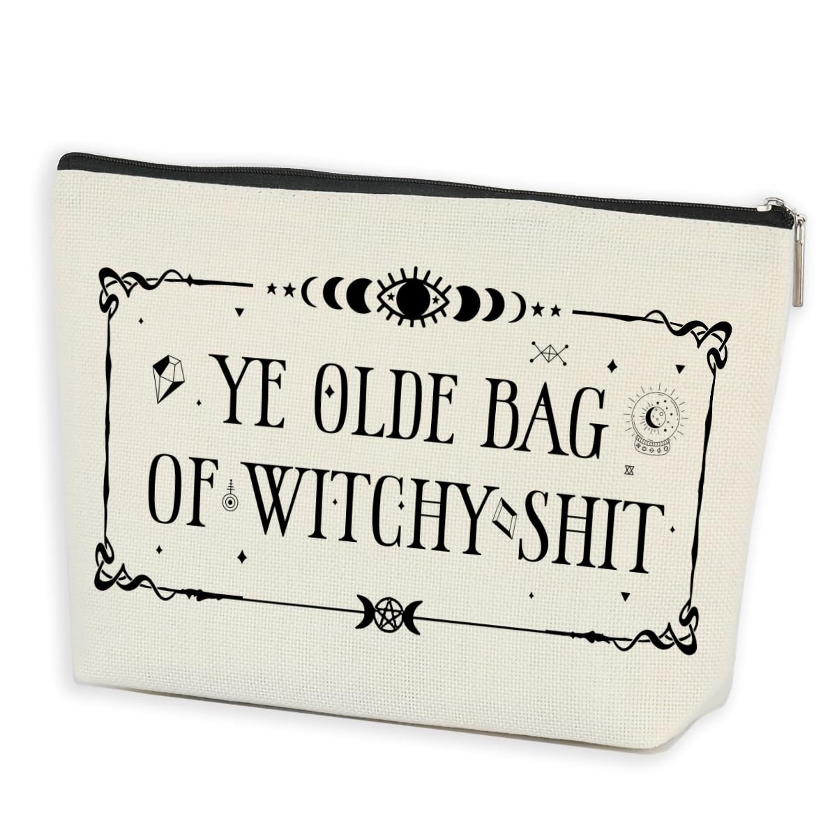 Witch Makeup Bag - Halloween Cosmetic Organizer for Travel & Parties - Funny Witchy Gifts for Women & Girls - Perfect for Wicca, Goth Birthday & Witchcraft Supplies - Great as Halloween Party Favors & Travel Essentials