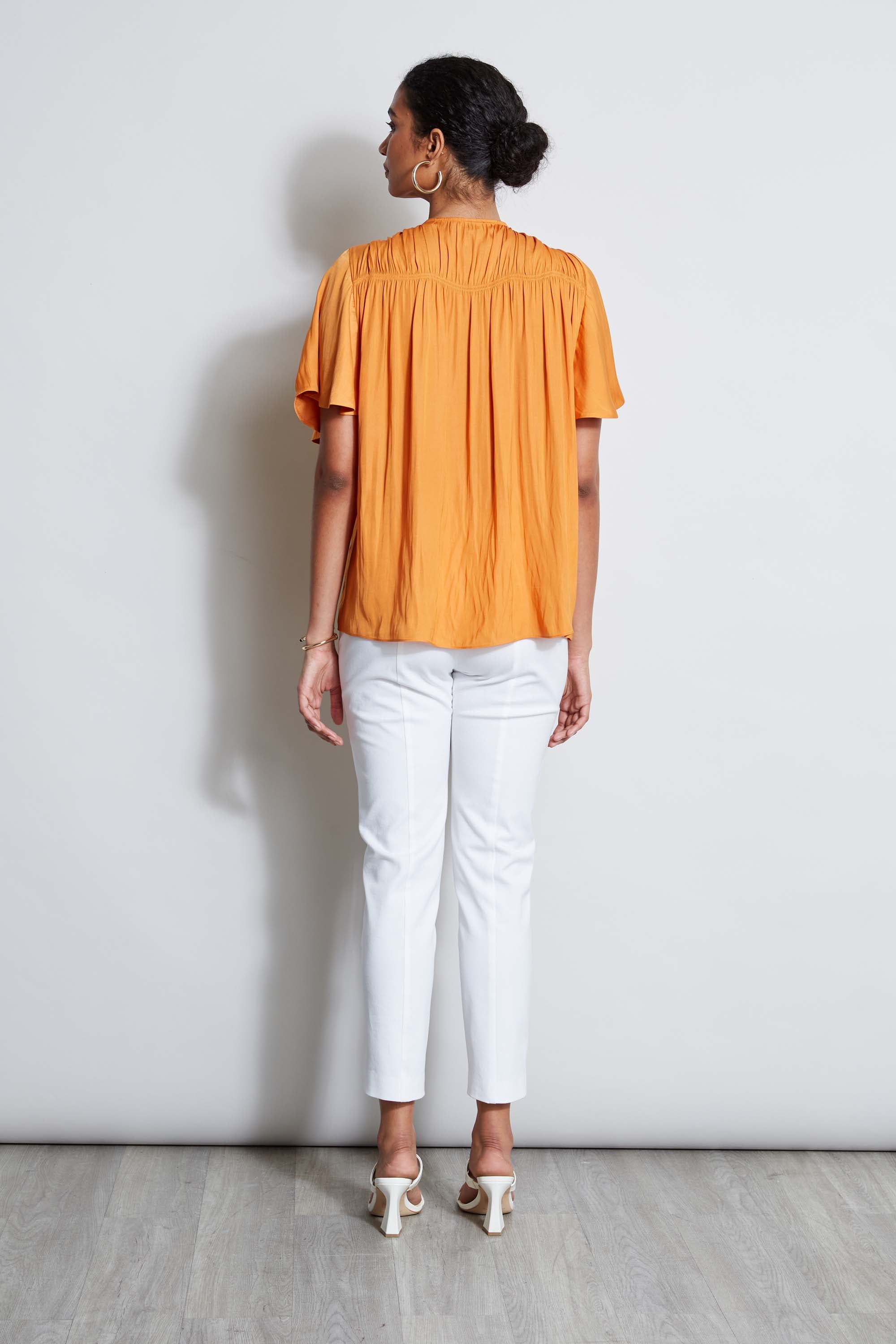 Tahari Flutter Sleeve Blouse for Women - Elegant Flowy Tops for Work & Casual Wear | Perfect for Office, Date Night & Special Occasions