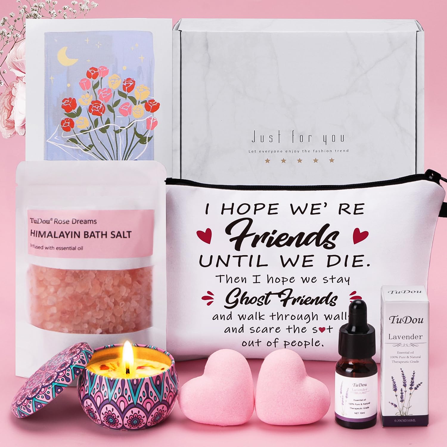 **Personalized Friendship Gifts for Women - Best Friend Birthday Pamper Set, Relaxation Spa Bath & Self-Care Package - Perfect for Birthdays, Anniversaries & Stress Relief**    *(Use Case: Ideal for birthdays, best friend gifts, self-care relaxation, spa days, or thoughtful surprises to show appreciation.)*