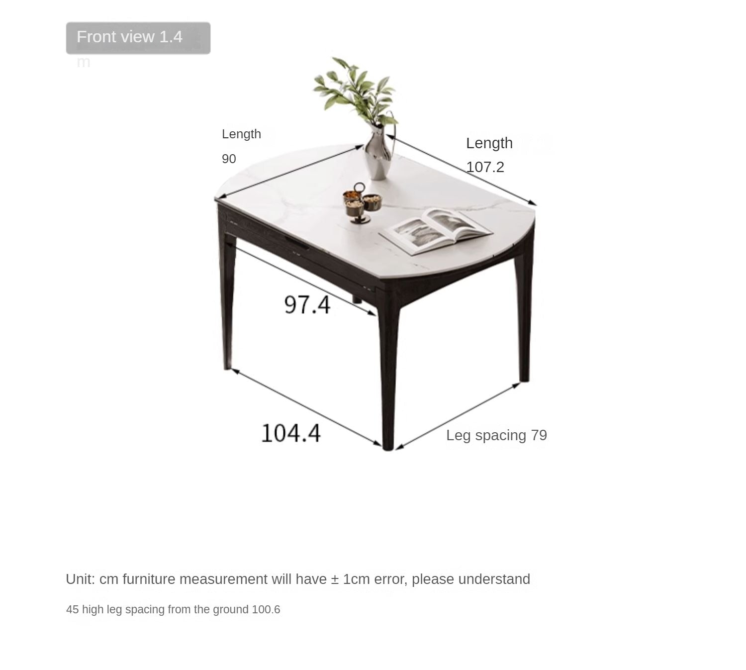 Solid Oak Wood Folding Dining Table - Light Luxury Rock Slab Design for Small Spaces, Apartments & Outdoor Dining | Durable & Stylish Home Furniture