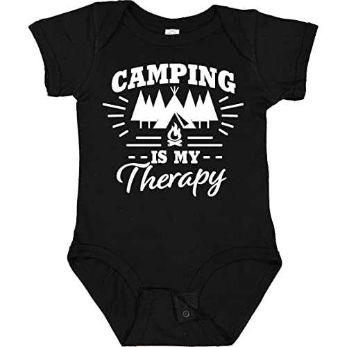 Inktastic Camping Is My Therapy with Tent and Campfire Baby Bodysuit - Cute Outfit for Outdoor Adventures & Family Camping Trips
