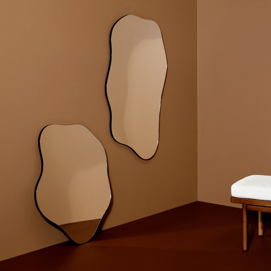 MIDDLE OF NOWHERE Rockpool Mirror in Black - 75x120cm Large Wall Mirror for Living Room, Bedroom & Bathroom Decor