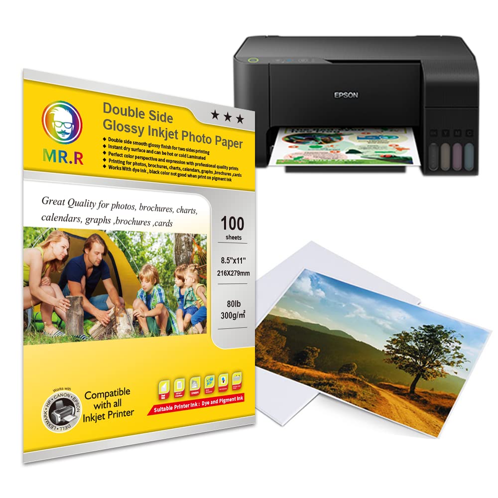 MR.R Double-Sided Glossy Inkjet Photo Paper - 8.5