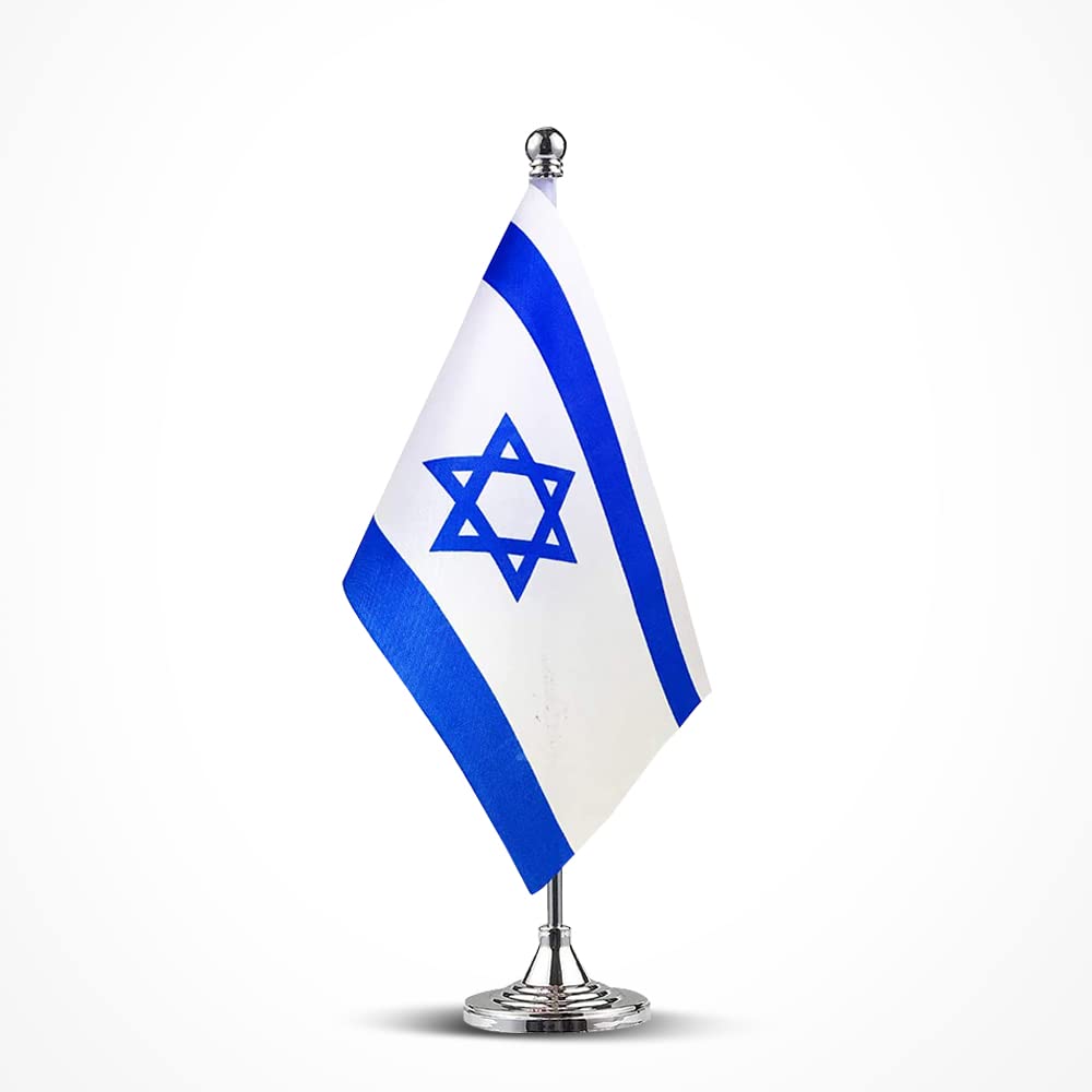 Israel Flag - 12x18 Inch Mini Israeli Desk & Table Flags for Home, Office & Party Decorations - Perfect for National Holidays, Events & Patriotic Displays