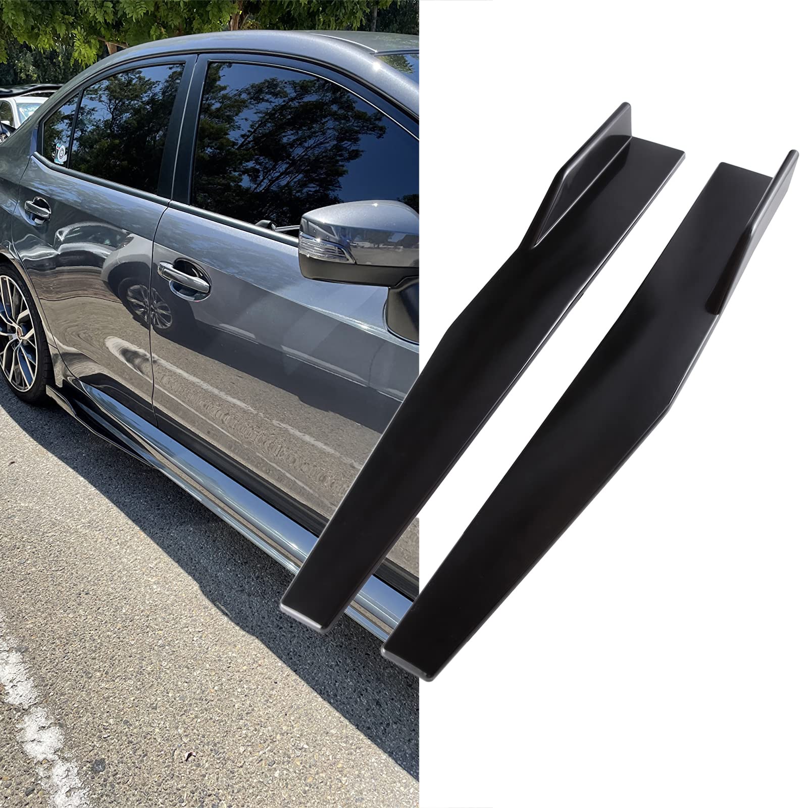 JMTBNO 75cm Car Side Skirt Rocker Splitters - Universal Canard Diffuser Winglet & Side Trim Spoiler Extension Lip for Enhanced Aerodynamics | Perfect for Sports Cars, Tuners & Street Racing Enthusiasts