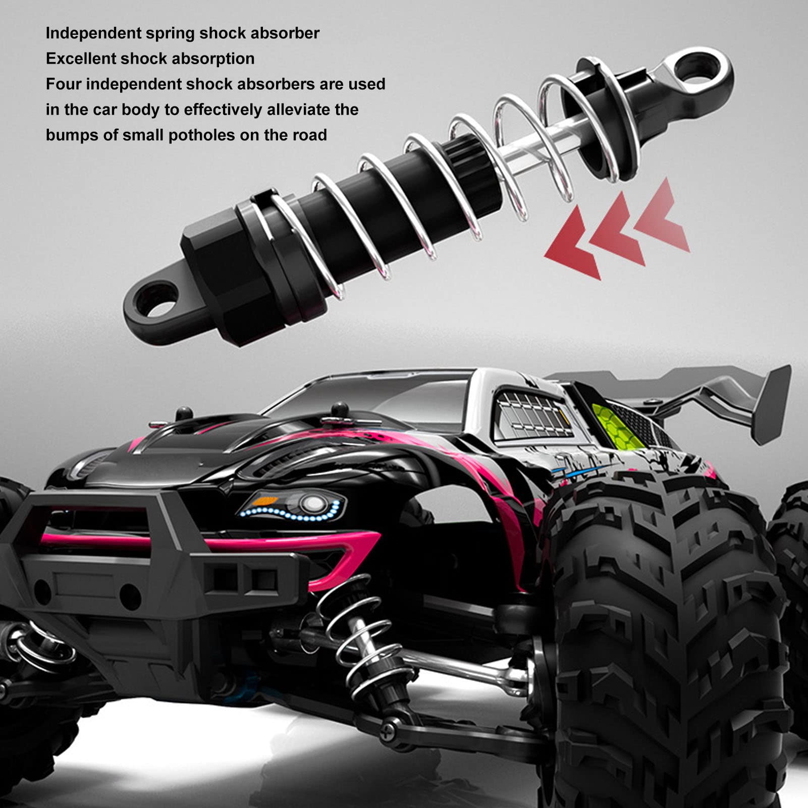 1/16 Scale High Speed RC Car - 70km/h Electric Off-Road Remote Control Vehicle with Full Simulation Design | Perfect Toy Gift for Boys & Girls (Pink) | Ideal for Outdoor Racing, Backyard Play & Birthday Presents