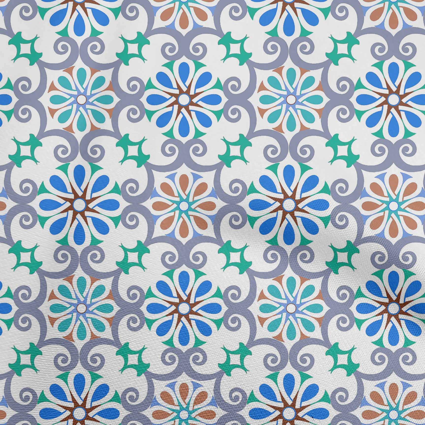 oneOone Georgette Viscose White Fabric - 42 Inch Wide Printed Suzani Sewing Material by The Yard for DIY Clothing, Dresses, Scarves & Home Decor | Asian Inspired Textile for Sewing Projects