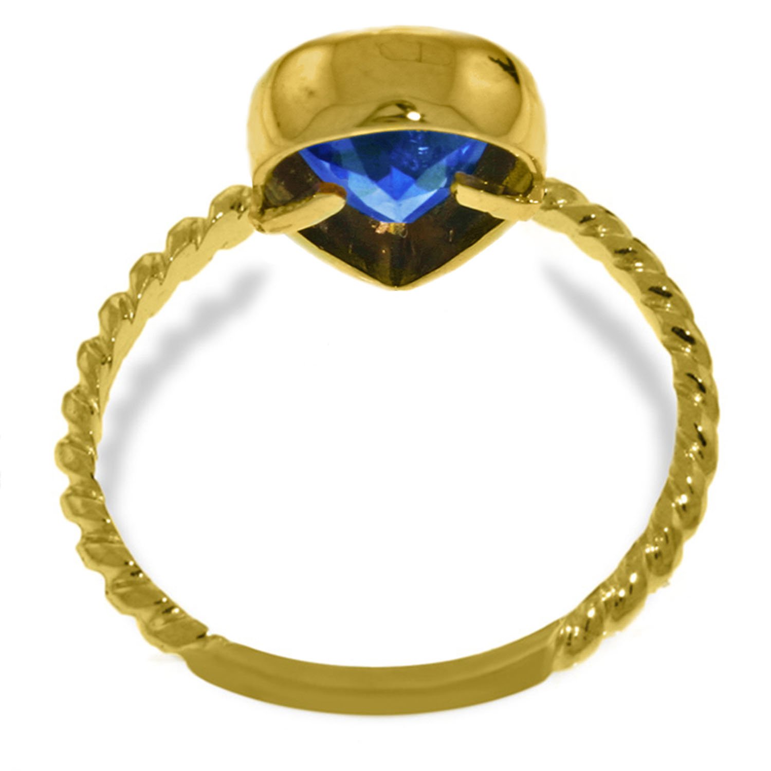 14K Solid Gold Pear Shape Blue Topaz Ring for Women - Elegant Jewelry Gift