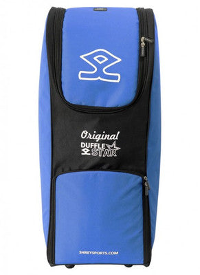 Shrey Star Duffle Wheelie Cricket Kit Bag - Black/Blue - Perfect for Cricket Matches, Travel & Sports Gear Storage