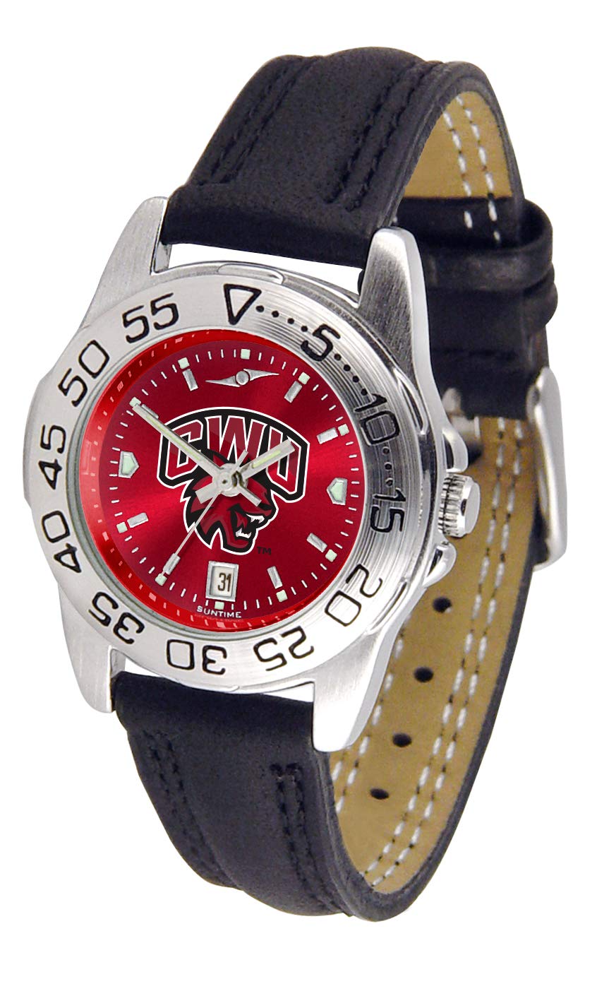 **SunTime Central Washington Wildcats Sport AnoChrome Women's Waterproof Watch with Genuine Leather Band – Stylish Fitness & Running Watch for Women | Perfect for Gym, Outdoor Activities, Hiking, Swimming & Office Wear | Great Gift for Athletes & Active Women | Ideal for Workouts, Sports, Travel & Professional Settings | Water-Resistant & Durable for Everyday Use**