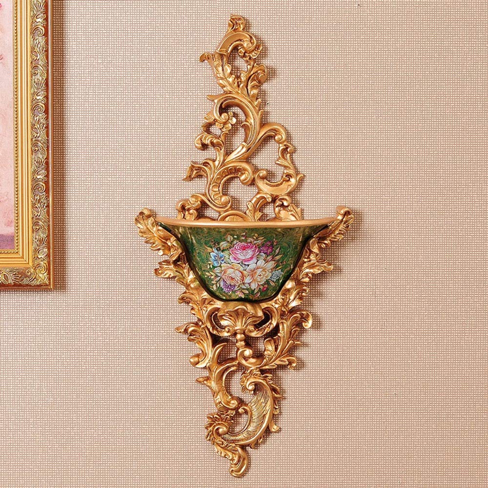 European-Style Retro Resin Wall Mount Tall Flower Vase - 26