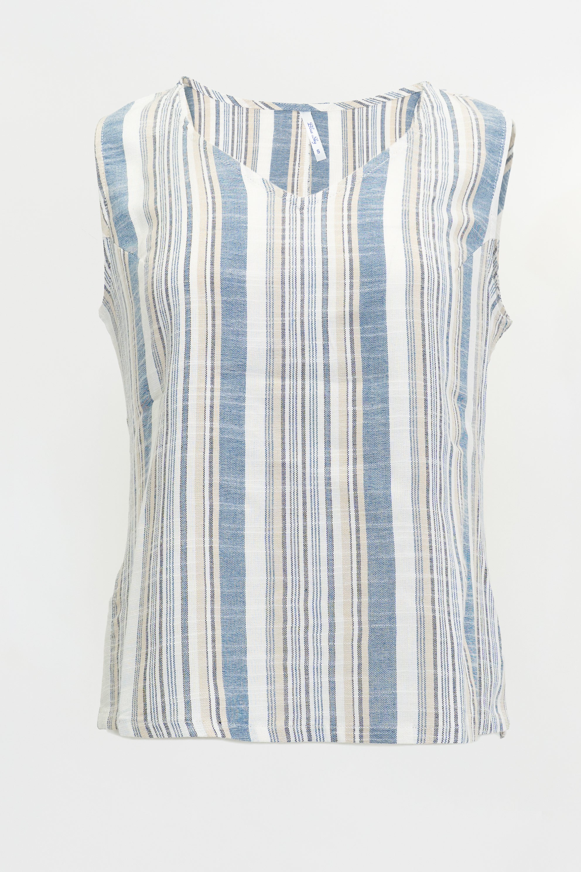 Havana Tank Top - Sand Stripe Linen Bamboo Blend - Perfect for Summer Beach Outfits and Casual Wear