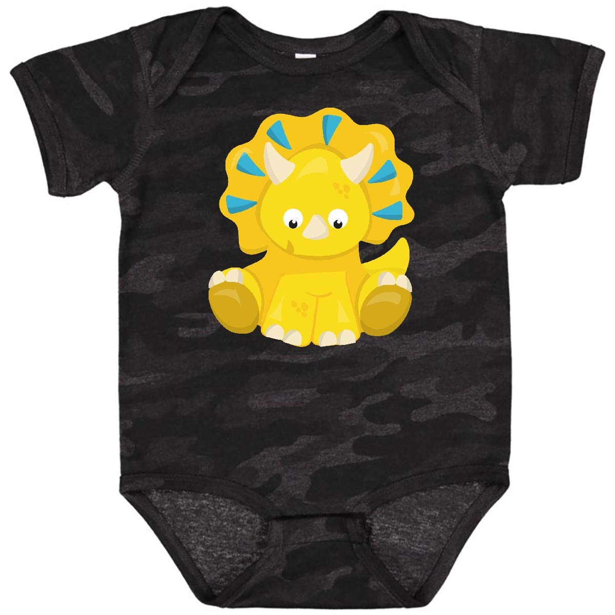 Inktastic Cute Dinosaur Baby Bodysuit - Adorable Triceratops Dino Onesie for Infants | Perfect for Playtime, Photo Shoots & Gifts