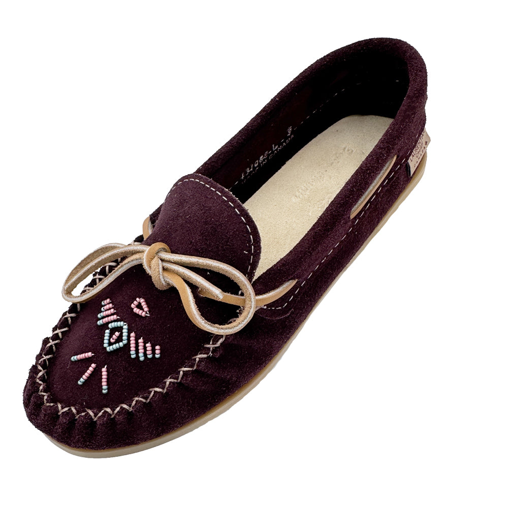 Women's Suede Beaded Slip-On Moccasin Shoes - Comfortable Bohemian Style for Casual Wear & Outdoor Activities