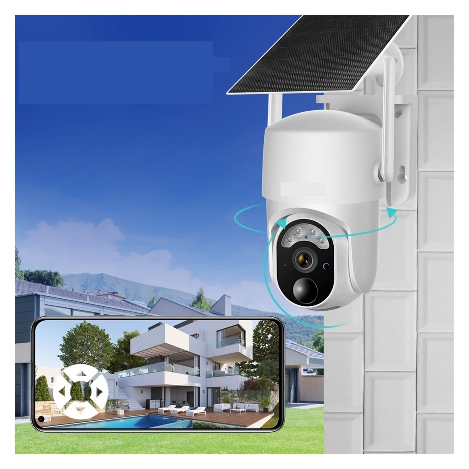 4G Solar Security Camera Outdoor Wireless - 4MP WiFi Solar Powered with PIR Human Detection, 5W Solar Panel, 64GB Storage - Ideal for Home Alarm Monitoring & Property Surveillance