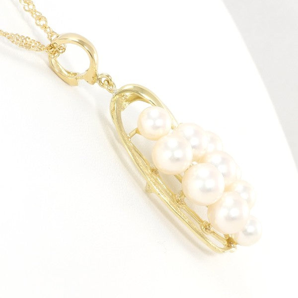 18K Yellow Gold Akoya Pearl Necklace for Women - Elegant Japanese Cultured Pearl Jewelry Gift for Anniversary, Wedding & Special Occasions