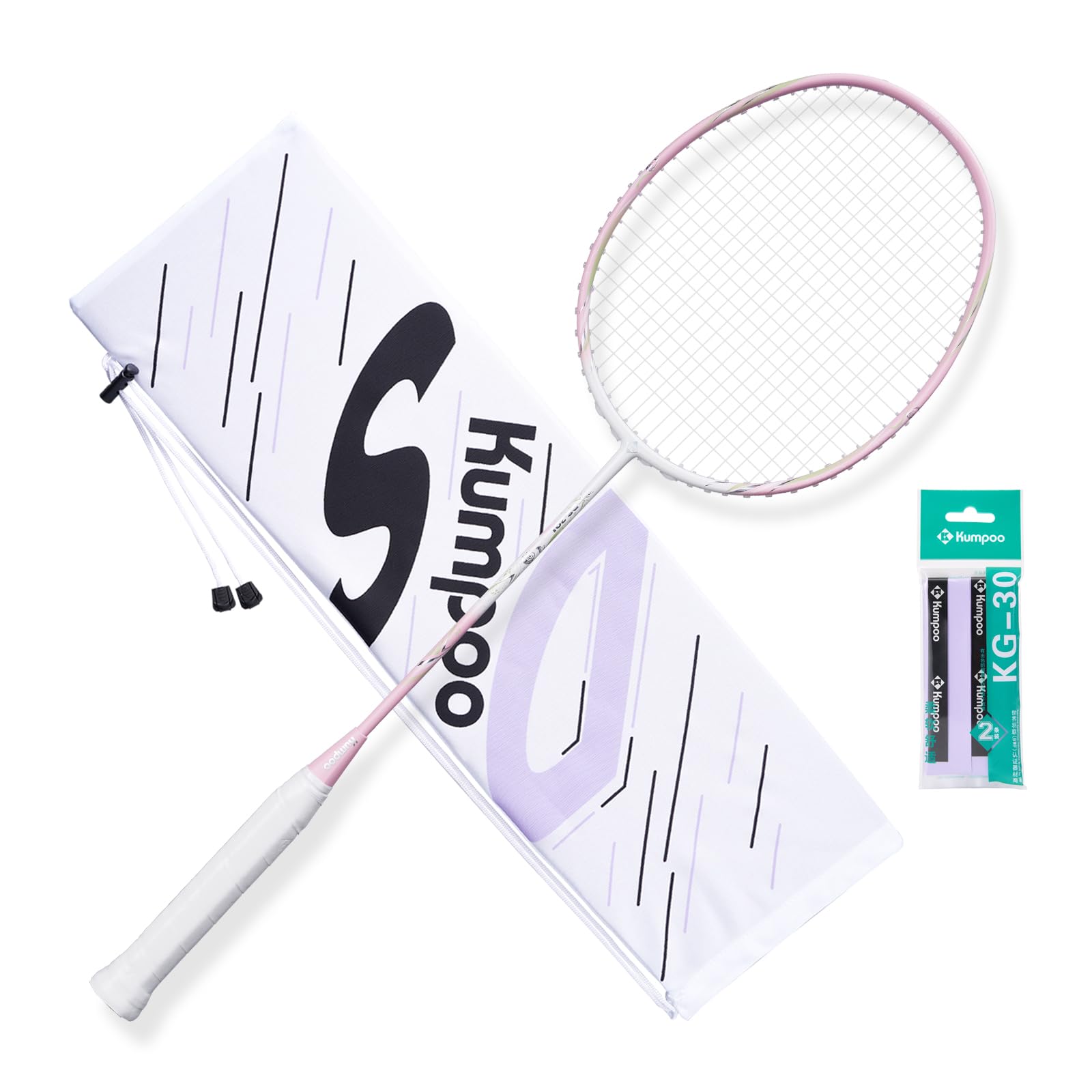 Premium Carbon Fiber Badminton Racket Set - Pro Pink Lightweight Racquet with Grip & Carry Bag | High Tension for Training, Competitive Games & Outdoor Play | Ideal for Backyard Fun, Club Matches & Professional Practice | DS Series