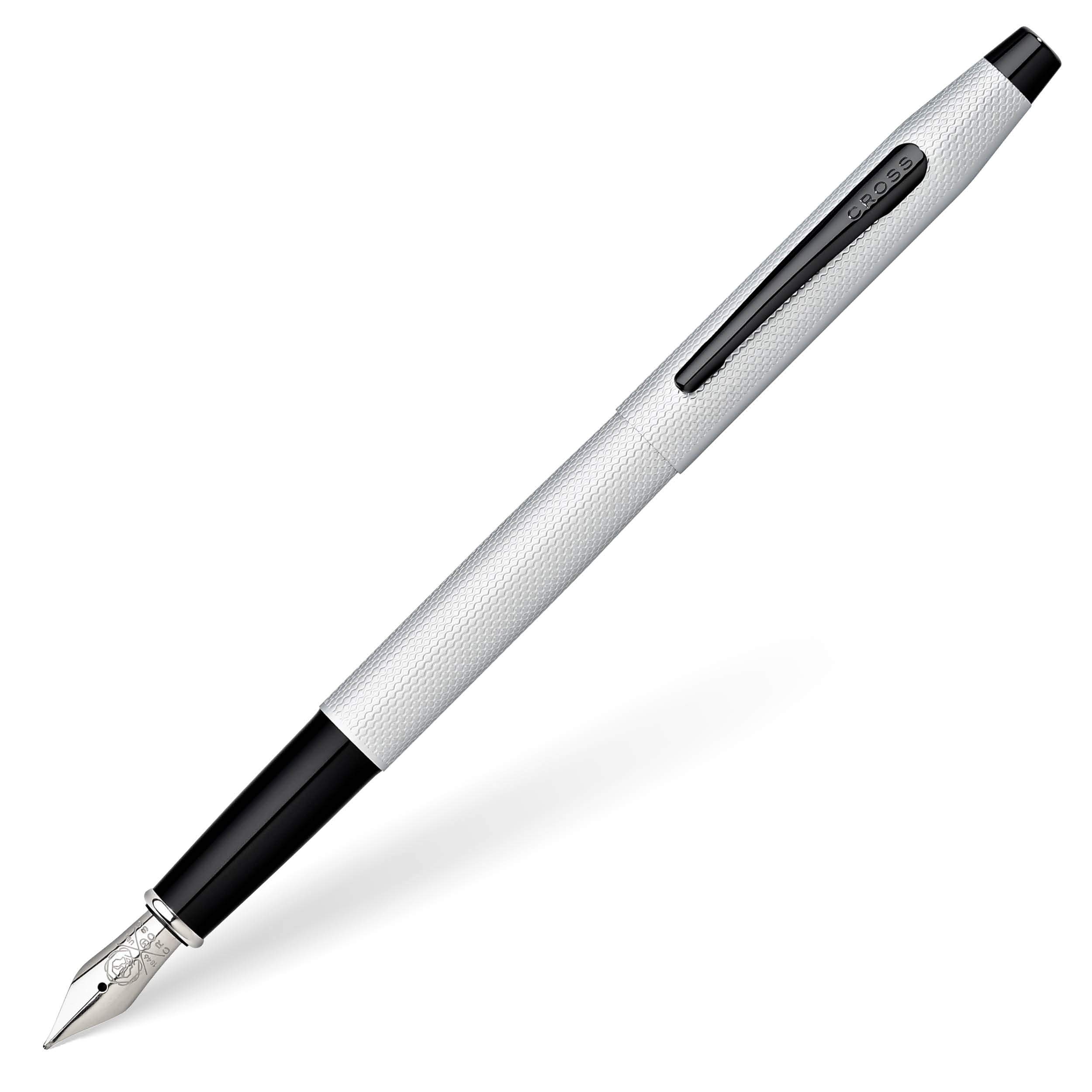 Cross Classic Century Refillable Fountain Pen with Medium Nib - Premium Brushed Chrome Finish, Includes Elegant Gift Box - Perfect for Business Signatures, Journaling & Luxury Gifts