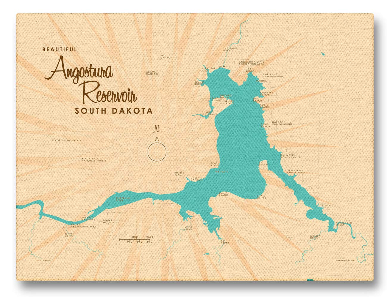Angostura Reservoir South Dakota Giclee Archival Canvas Print - 9
